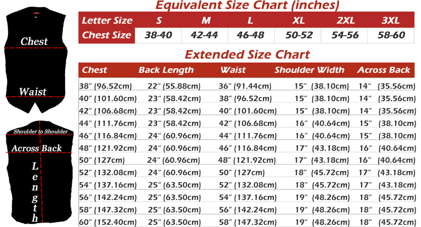 vest sizing